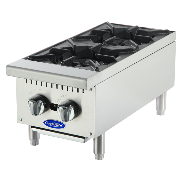 An angled view of CookRite's Heavy Duty 12" Countertop Range (Hot Plates)