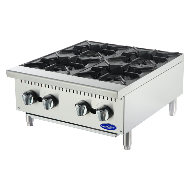 An angled view of CookRite's Heavy Duty 24" Countertop Range (Hot Plates)
