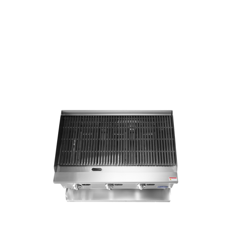 A top view of Cookrite's 36 inch countertop radiant broiler