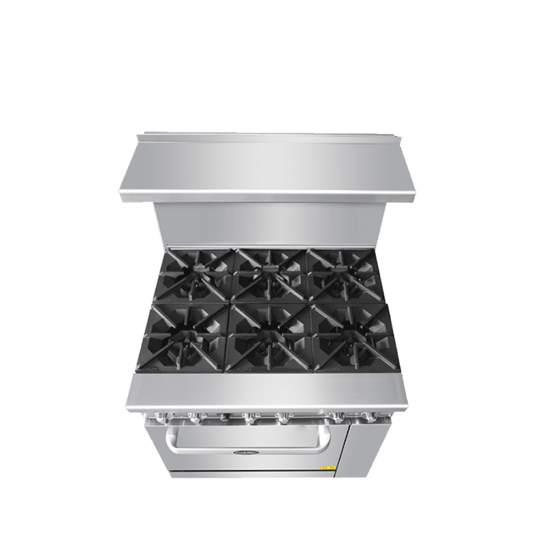 A top view of Cookrite's ATO-6B gas range