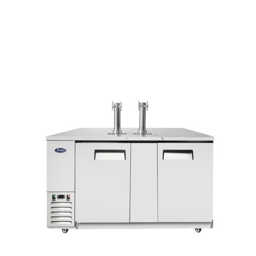 A front view of Atosa's 68" Direct Draw Keg Cooler