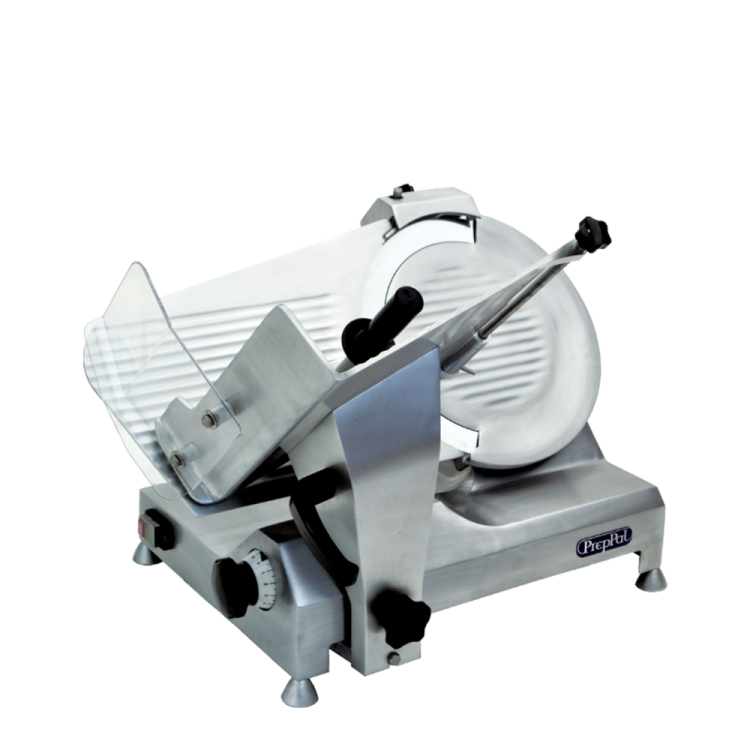 An angled view of PrepPal's 12" Manual Slicer, Heavy Duty