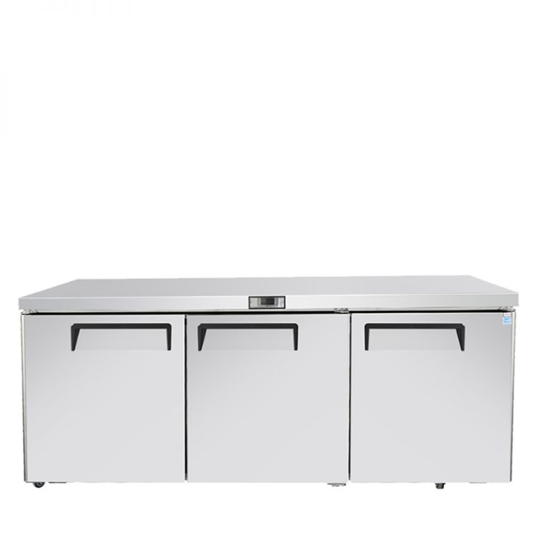 A front view of Atosa's 72" Undercounter Refrigerator