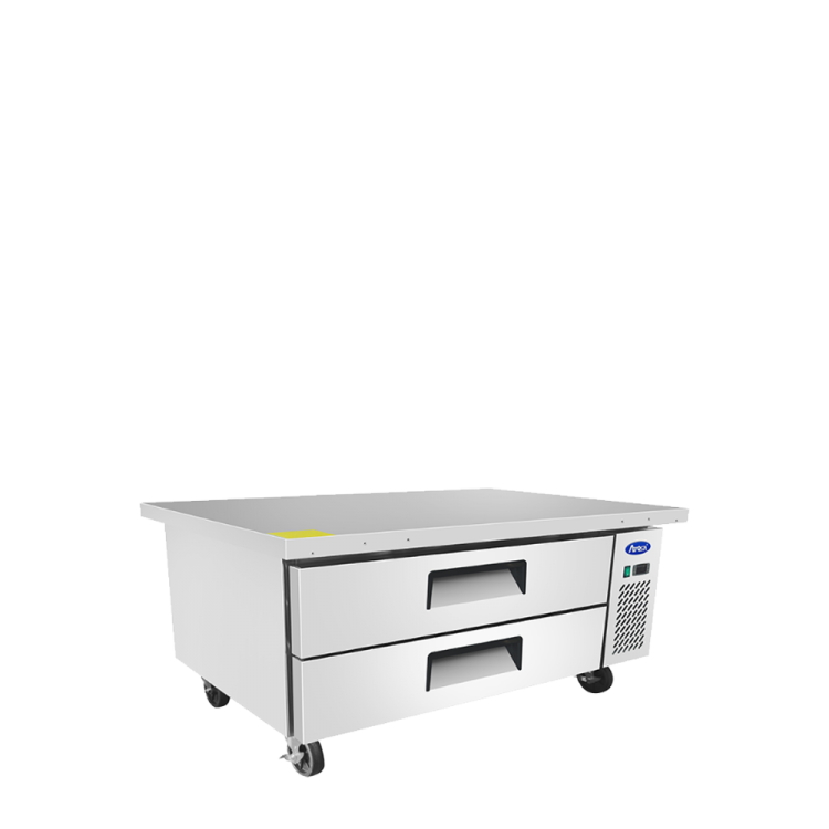 An angled view of Atosa's 52" Refrigerated Chef Base