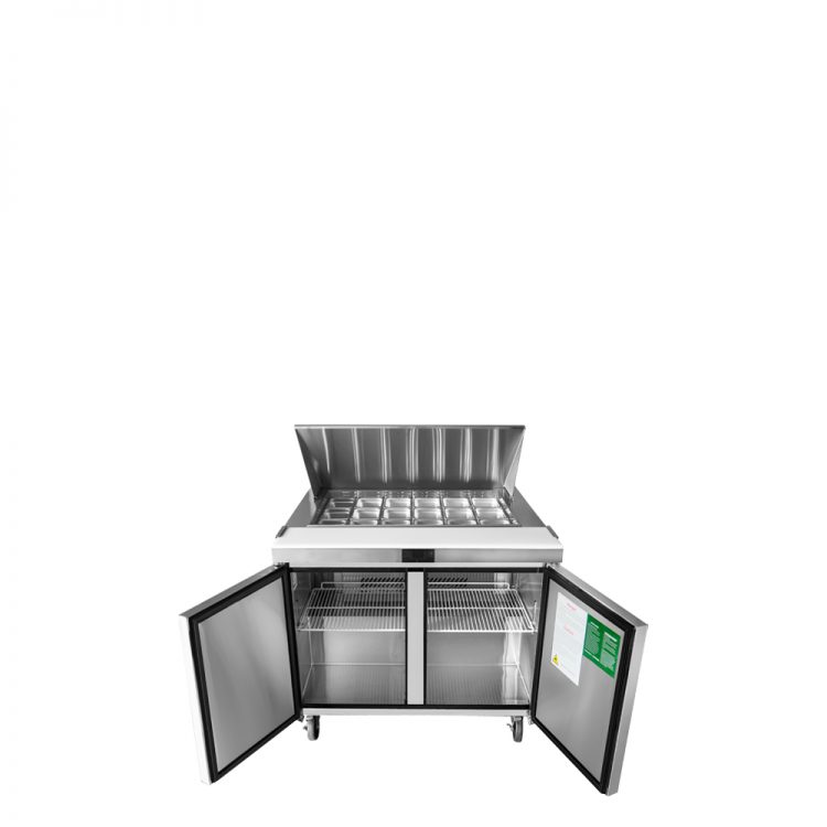 A front view of Atosa's refrigerated mega top sandwich prep table