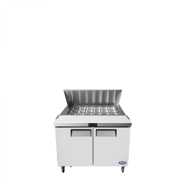 A front view of Atosa's refrigerated mega top sandwich prep table