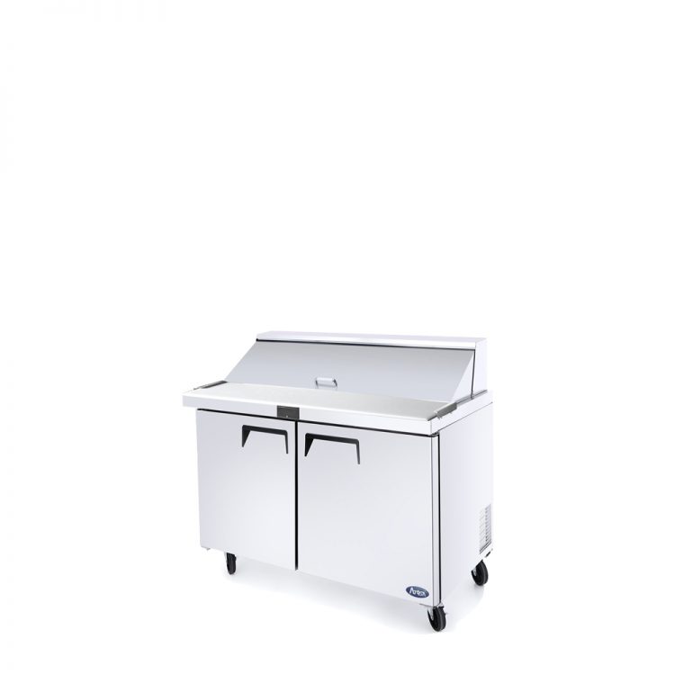 A right side view of Atosa's refrigerated mega top sandwich prep table