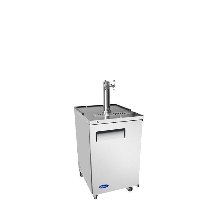 An angled view of Atosa's 23" Direct Draw Keg Cooler