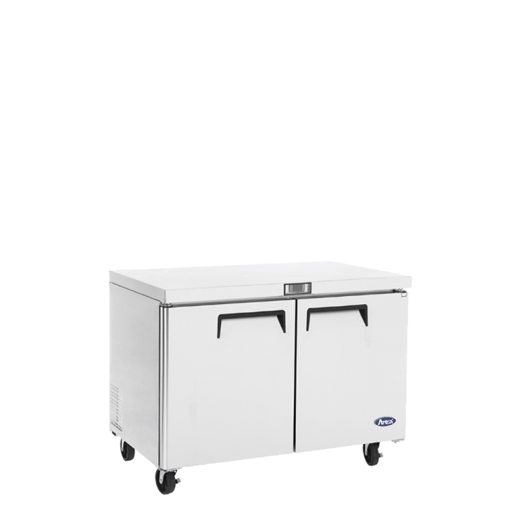 An angled view of Atosa's 36" Undercounter Freezer