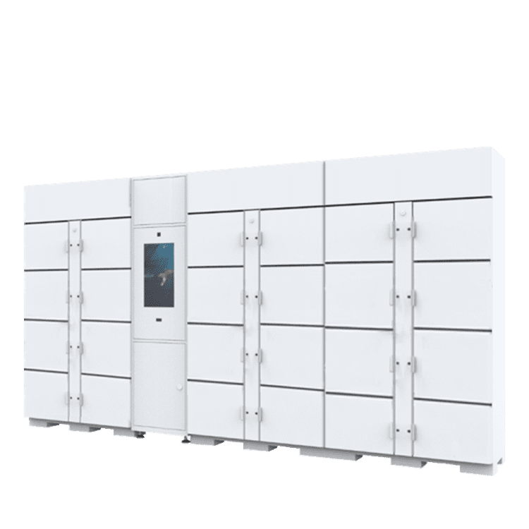 An angled view of Atosa's Intelligent Food Safe Locker and Control Panel