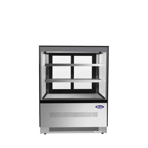 A front view of Atosa's Floor Model Refrigerated Square Display Cases