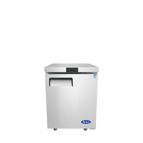 A front view of Atosa's 24 inch undercounter refrigerator